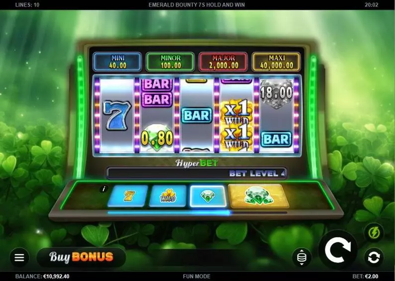 Main Screen Reels -  Emerald Bounty 7s Hold and Win Kalamba Games Hold and Win 