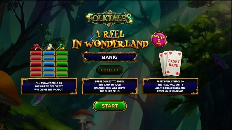 Introduction Screen - 1 Reel In Wonderland Spinomenal  
