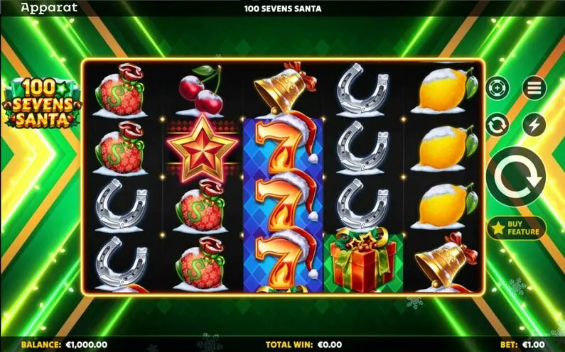 Main Screen Reels - 100 Sevens Santa Apparat Gaming  