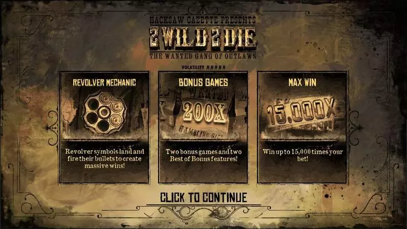 Info and Rules - 2 Wild 2 Die Hacksaw Gaming  