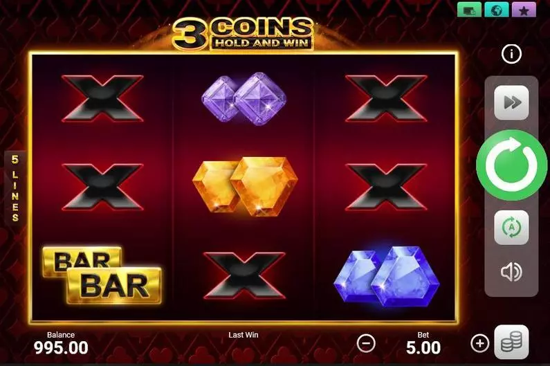 Main Screen Reels - 3 Coins Booongo Hold and Win 