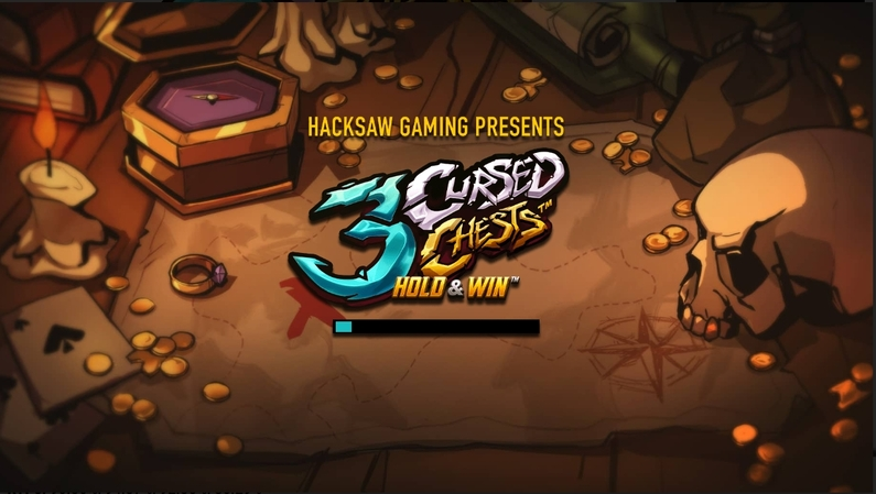 Introduction Screen - 3 Cursed Chests Hold and Win Hacksaw Gaming  