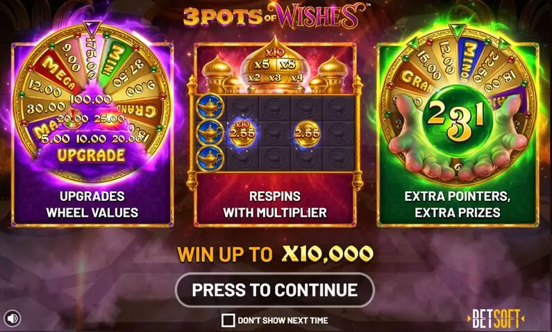 Info and Rules - 3 Pots of Wishes BetSoft  