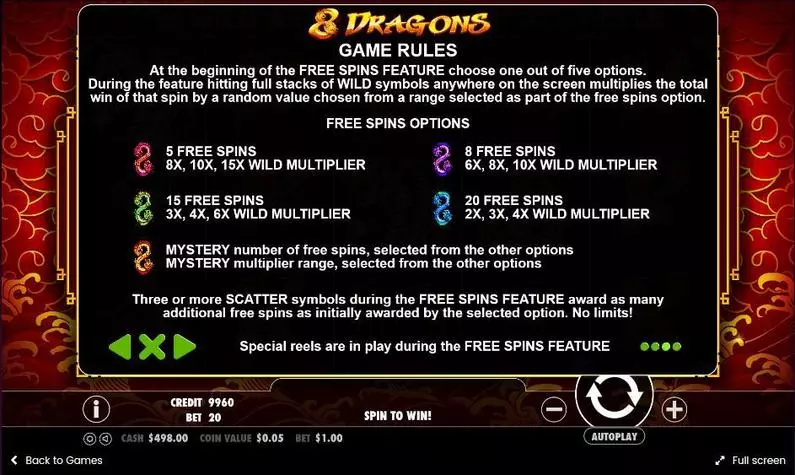 Info and Rules - 8 Dragons Pragmatic Play Fixed Lines 