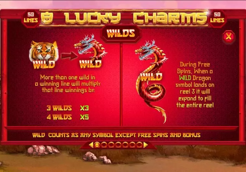 Info and Rules - 8 Lucky Charms Spinomenal Fixed Lines 