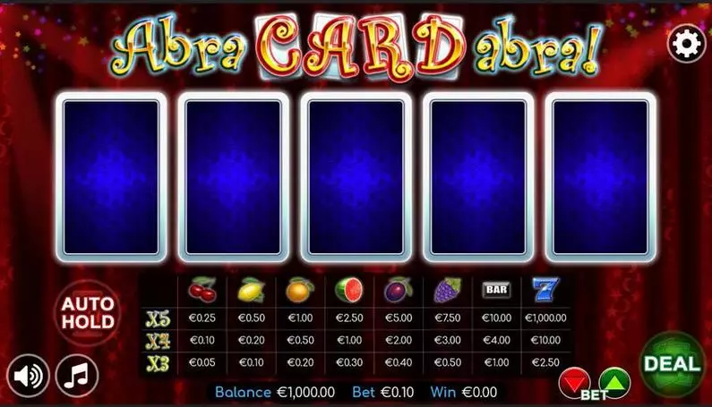 Main Screen Reels - Abracardabra  Betdigital Poker machine 