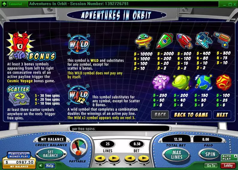 Info and Rules - Adventures in Orbit 888 Video 