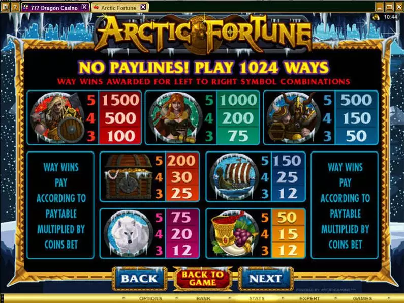 Info and Rules - Arctic Fortune Microgaming Video 