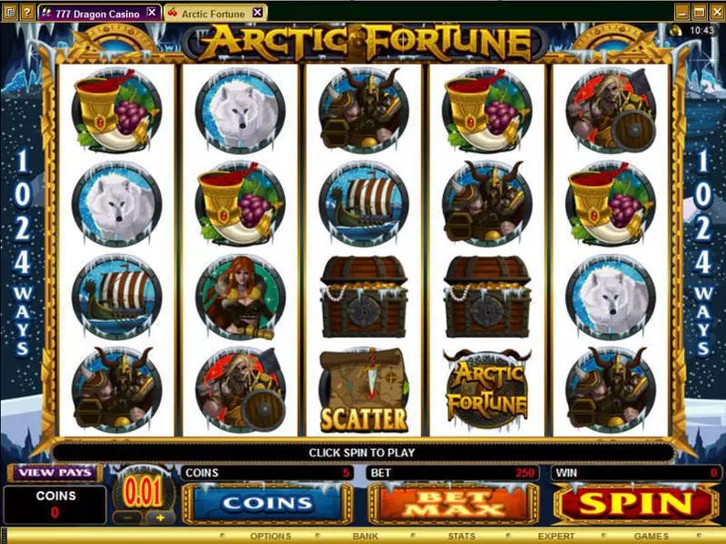 Main Screen Reels - Arctic Fortune Microgaming Video 