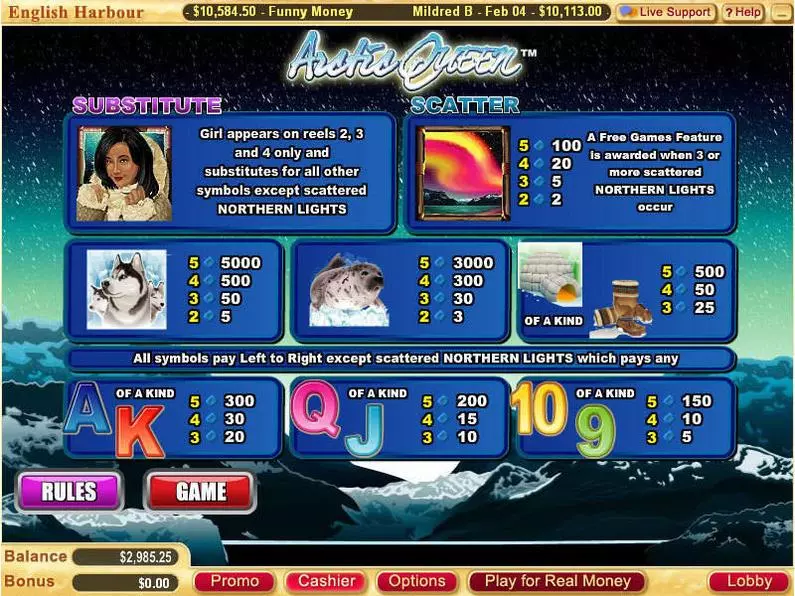 Info and Rules - Arctic Queen Vegas Technology Video 
