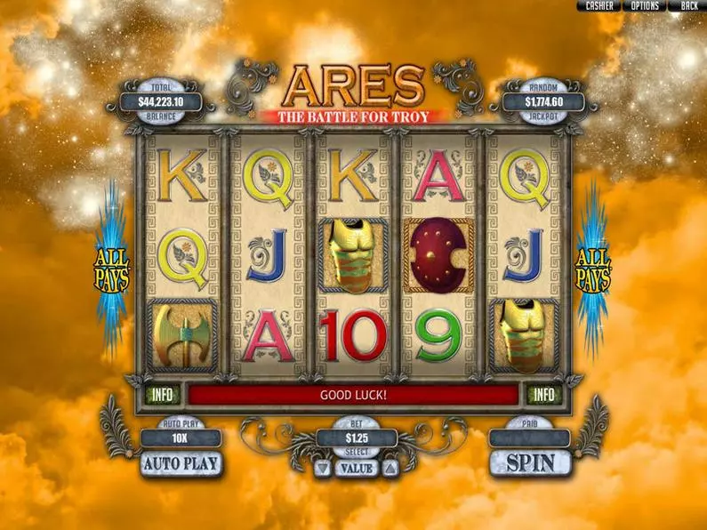 Main Screen Reels - Ares: The Battle for Troy RTG 243 Ways 