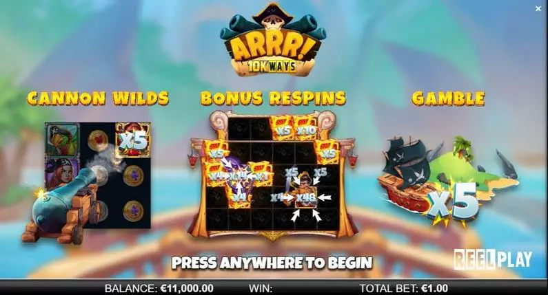 Info and Rules - ARRR! 10K Ways ReelPlay Buy Bonus 
