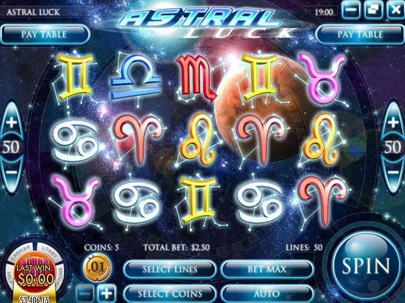 Main Screen Reels - Astral Luck Rival Bonus Round 