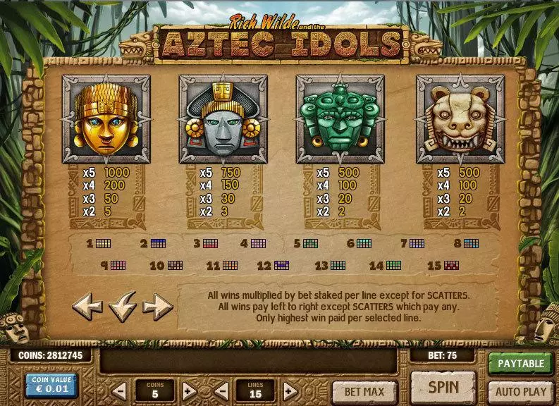 Info and Rules - Aztec Idols Play'n GO Video 