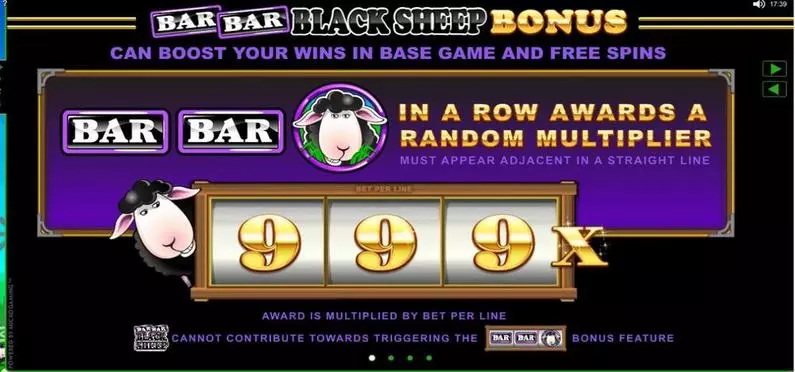 Info and Rules - Bar Bar Black Sheep  Microgaming Fixed Lines 