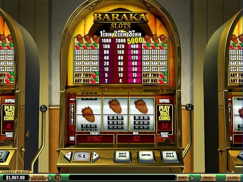Main Screen Reels - Baraka PlayTech Classic 