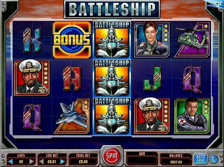 Introduction Screen - Battleship: Search & Destroy IGT  