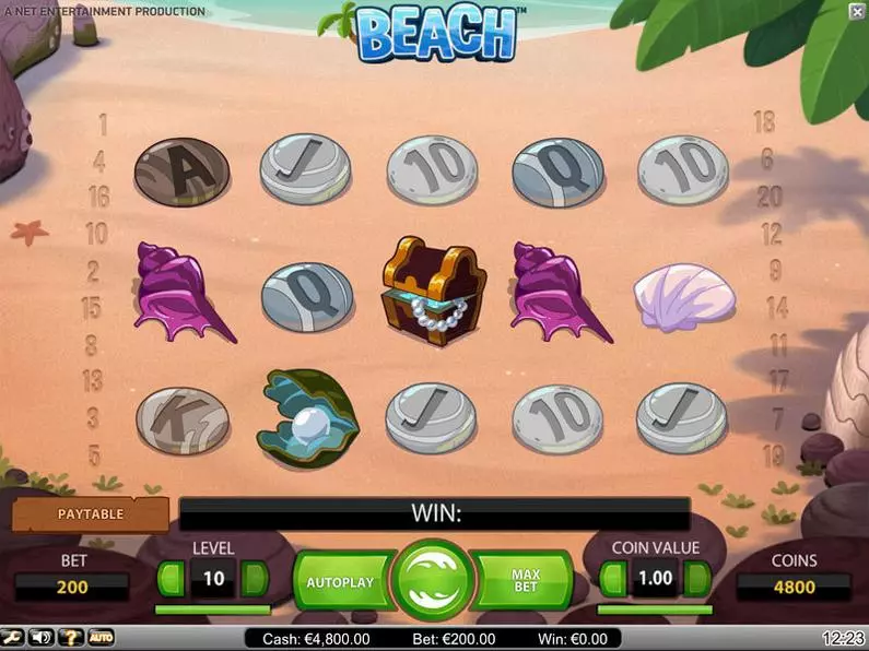 Main Screen Reels - Beach NetEnt Bonus Round 