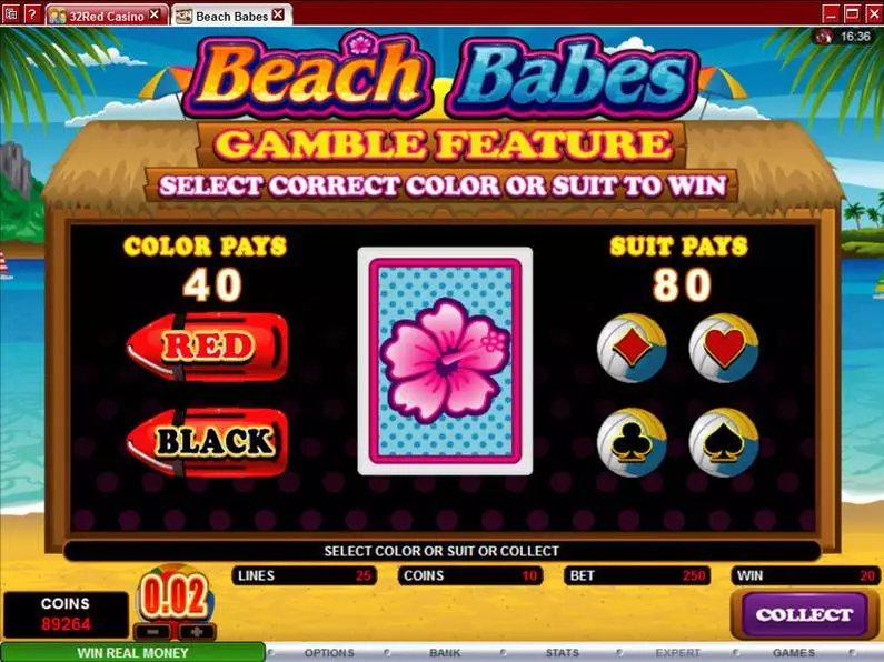 Gamble Screen - Beach Babes Microgaming Video 