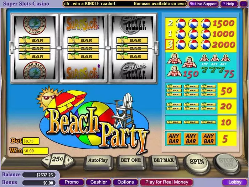 Main Screen Reels - Beach Party Vegas Technology Classic 