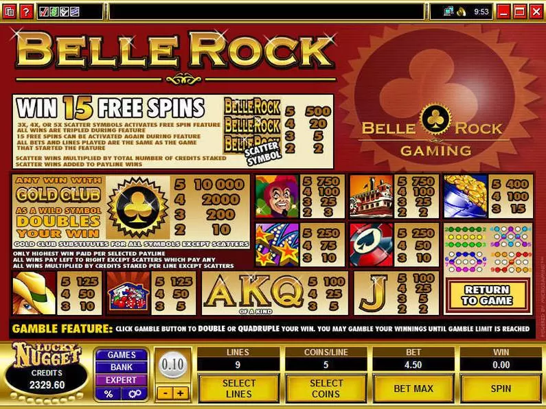 Info and Rules - Belle Rock Microgaming Video 