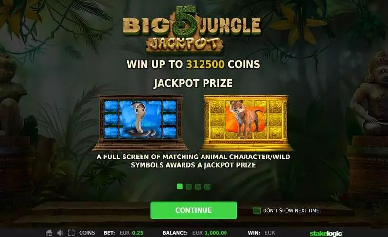 Info and Rules - Big 5 Jungle Jackpot StakeLogic Fixed Lines MOBi
