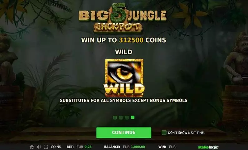 Info and Rules - Big 5 Jungle Jackpot StakeLogic Fixed Lines MOBi