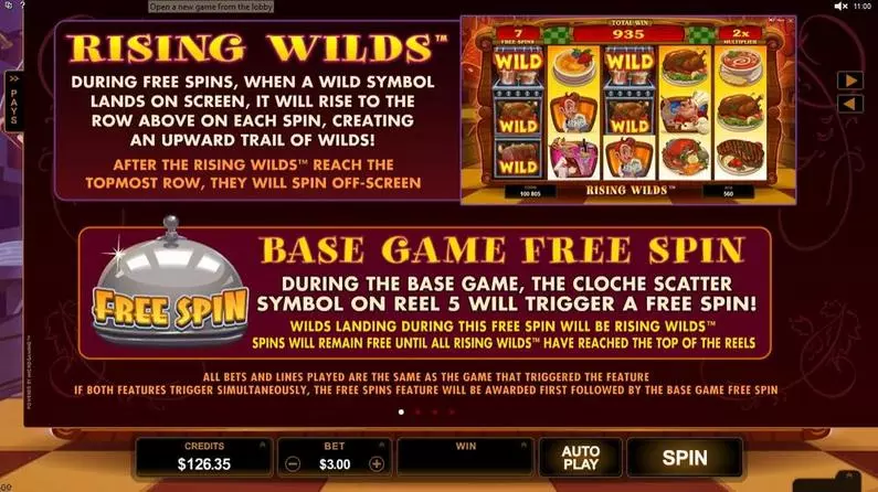 Info and Rules - Big Chef Microgaming Fixed Lines 