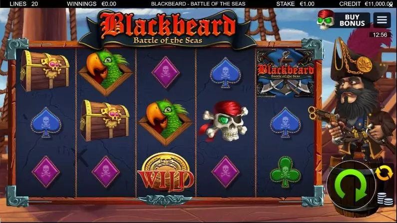 Main Screen Reels - Blackbeard Battle Of The Seas  Bulletproof Games Buy Bonus 