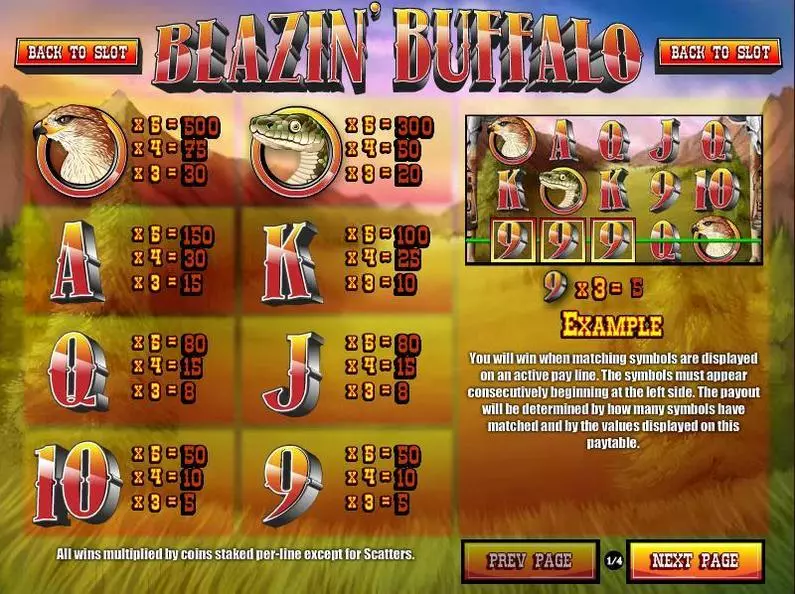 Info and Rules - Blazin' Buffalo Rival Bonus Round 