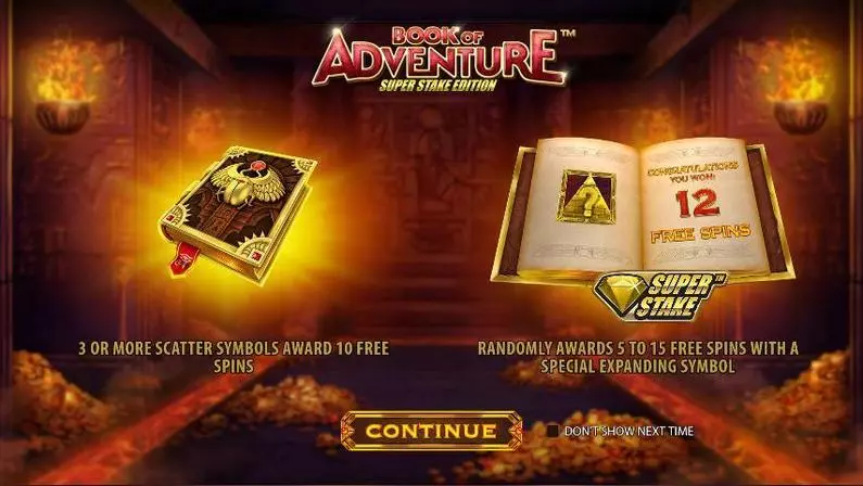 Info and Rules - Book of Adventure: Super Stake Edition StakeLogic  