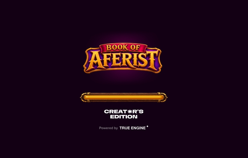 Introduction Screen - Book of Aferist TrueLab Games Variable Paylines 