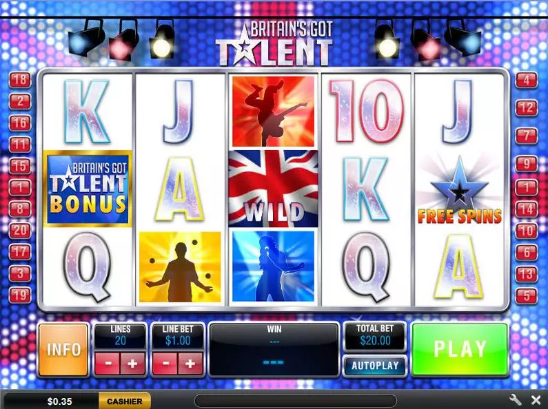 Main Screen Reels - Britain's Got Talent Ash Gaming Bonus Round 