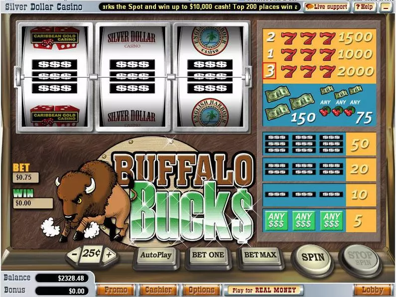 Main Screen Reels - Buffalo Bucks Vegas Technology  