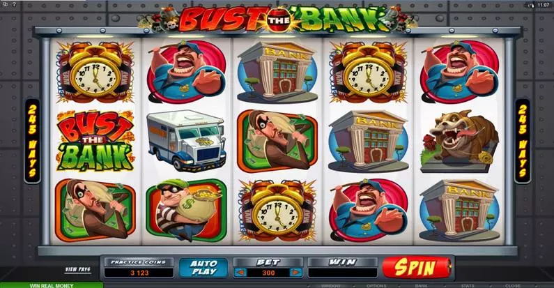 Main Screen Reels - Bust the Bank Microgaming 243 Ways 