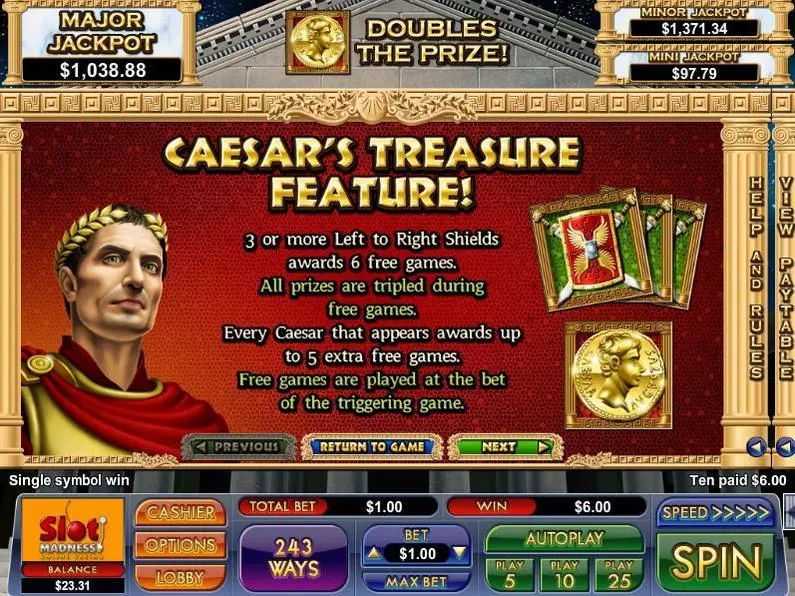 Info and Rules - Caesar's Treasure NuWorks  