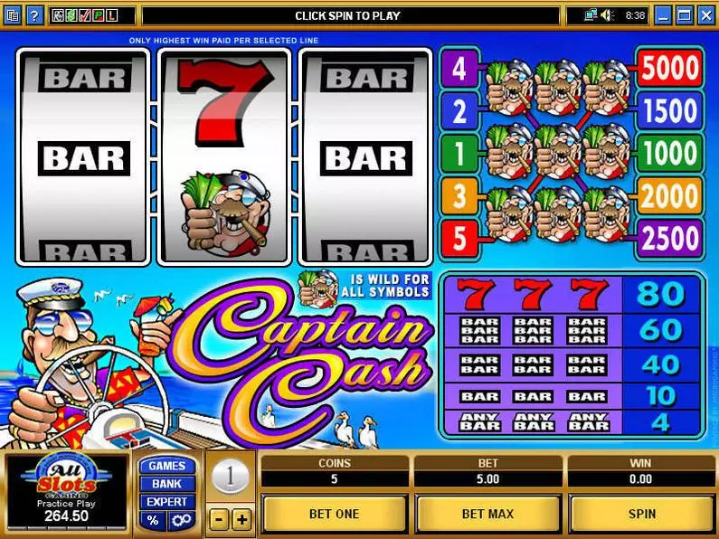 Main Screen Reels - Captain Cash Microgaming  