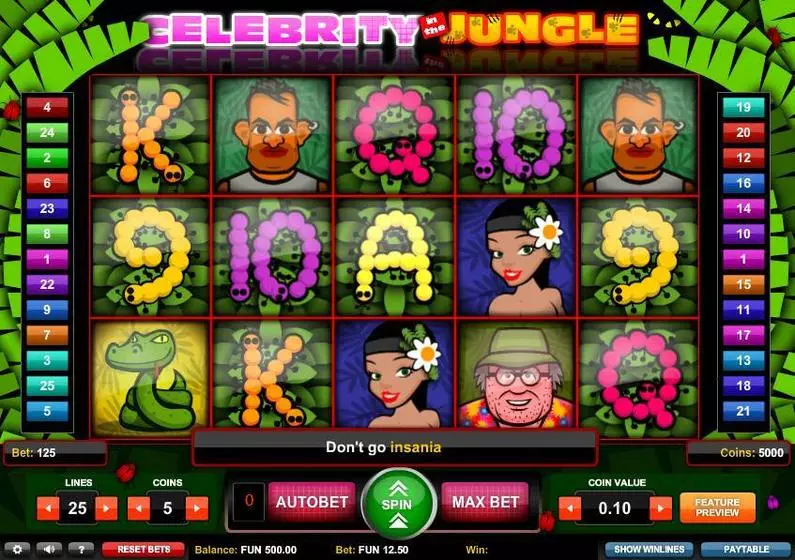 Main Screen Reels - Celebrity in the Jungle 1x2 Gaming  
