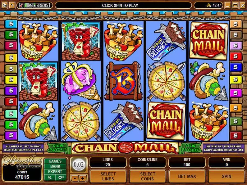 Main Screen Reels - Chain Mail Microgaming Coin Based 