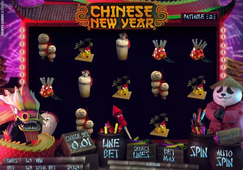 Main Screen Reels - Chinese New Year Sheriff Gaming 3D Slot 