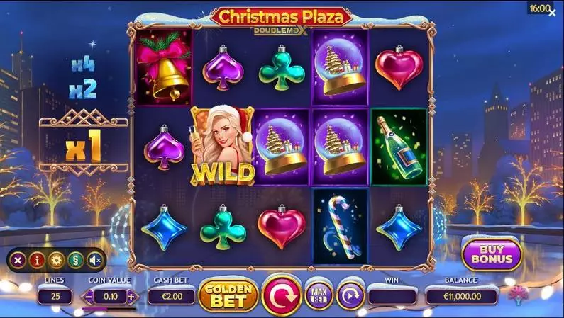 Main Screen Reels - Christmas Plaza DoubleMax Yggdrasil Buy Bonus 