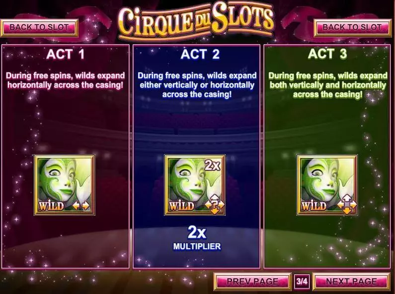 Info and Rules - Cirque du Slots Rival Bonus Round 