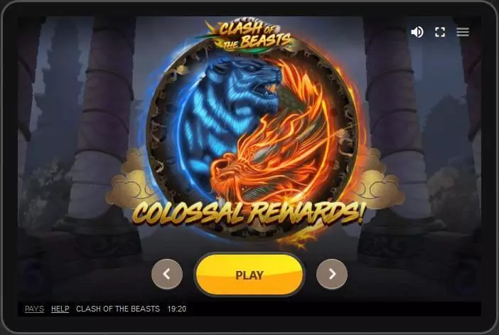 Main Screen Reels - Clash of the Beasts Red Tiger Gaming  