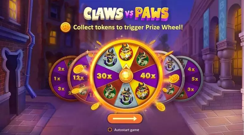 Wheel of prizes - Claws vs Paws Playson Fixed Lines 