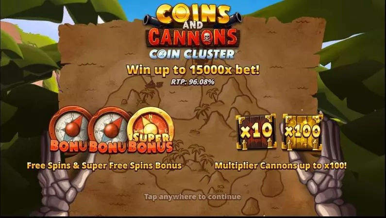 Introduction Screen - Coins and Cannons Slotmill  