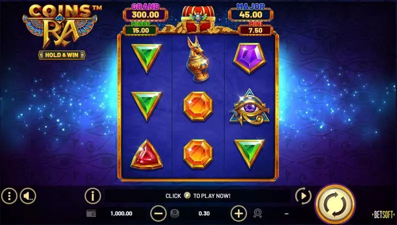 Main Screen Reels - Coins of Ra – HOLD & WIN BetSoft Hold and Win 