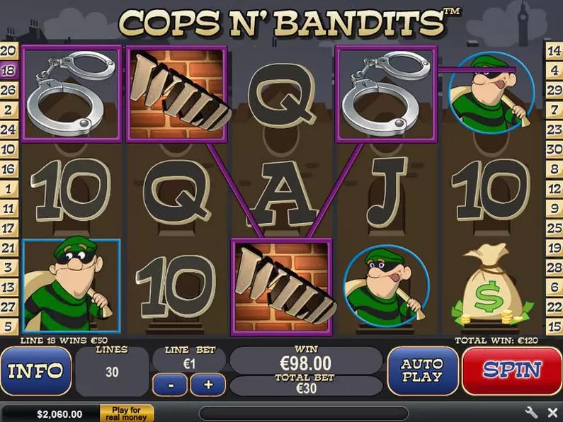 Main Screen Reels - Cops n' Bandits PlayTech Video 