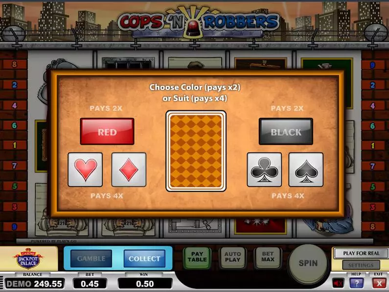 Gamble Screen - Cops n Robbers Play'n GO Video 