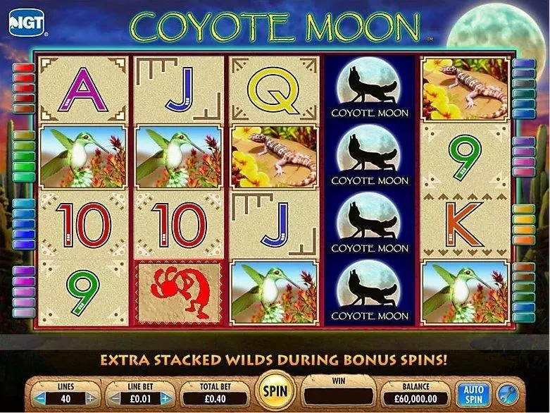 Introduction Screen - Coyote Moon IGT  