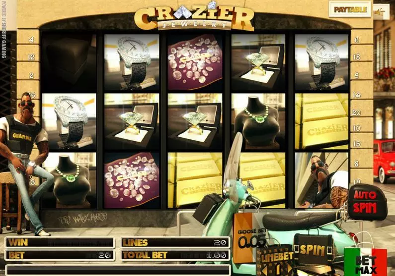 Main Screen Reels - Crazier Jewelry Sheriff Gaming 3D Slot 